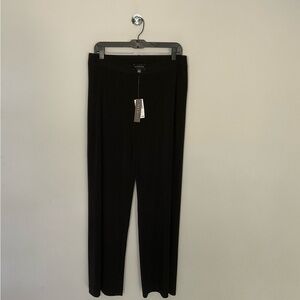 NWT Premise Black Stretch Pull On Straight Leg Pants Large Work Travel Career